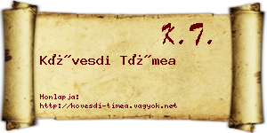 Kövesdi Tímea névjegykártya