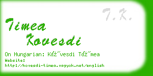 timea kovesdi business card